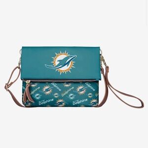 Miami Dolphins Printed Collection Foldover Tote Bag